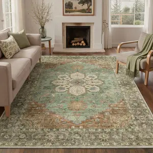 【Summervibes】GENIMO Area Rug – Pet Friendly, Soft, Machine Washable, Non-Slip Area Rug, Perfect Carpet for Living Room, Bedroom, Kitchen, Hallway, Modern Stylish Home Decor ,ARP2121-BLOOM