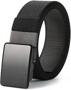 2025 Men's business casual jeans belt, reversible two-tone canvas swivel buckle belt with gift box.reversible belt，belts men