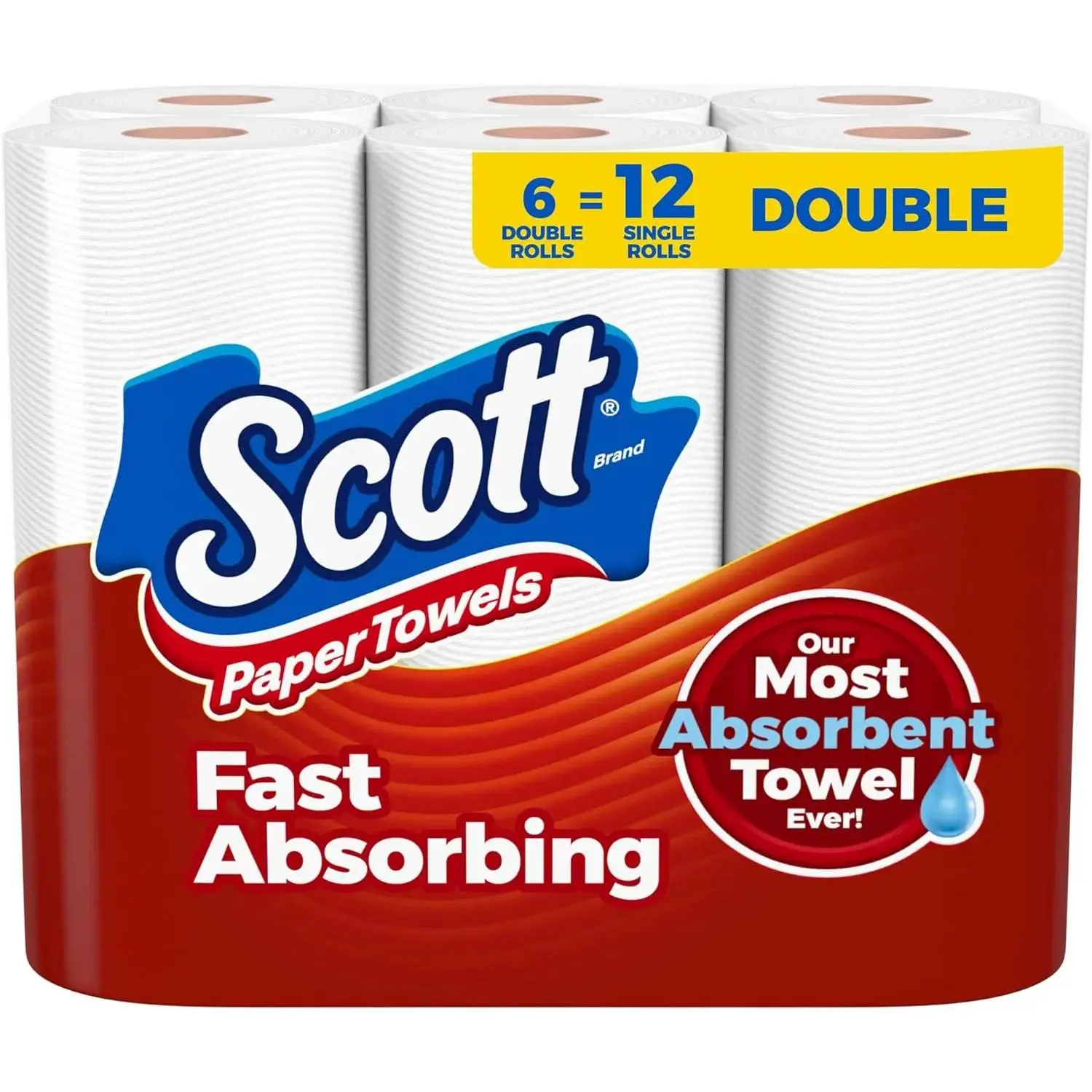 Paper Towels, Choose-A-Sheet, 6 Double Rolls = 12 Regular Rolls (100 Sheets Per Roll) Toilet Cleaning