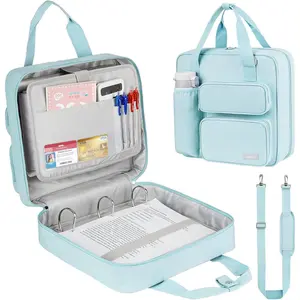 Zipper Binder 3 Ring, 700 Sheets Capacity, Binder 3 Inch with  Strap Fits 13 Inch Laptop for School and Office,Blue