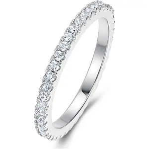 GEMSME Eternity Band Cubic Zirconia Wedding Engagement Promise Eternity Ring  for Women R-0003