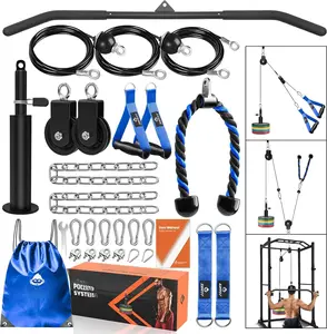 Home Gym Pulley System - Tricep Workout, Lat Pulldown, Biceps Curl, Triceps, , , Forearm, Weight  for Squat Rack, Garage