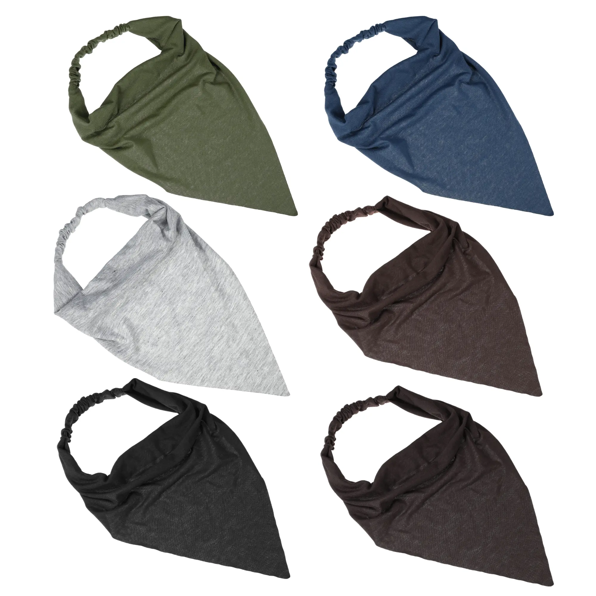Unique Bargains Scarf Headbands, Triangle Bandana Elastic Scarf Headband, Head Scarf Hair Scarves for Women Girls, Head Kerchief for Hair Styling Decor, Solid Color, Black, Blue Etc