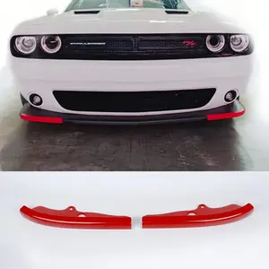 Front Bumper Lip Splitter Protector Cover Replacement Part for 2015-2023 Dodge Challenger Scat Pack R/T GT SRT Plus,Not for Widebody(red,2pcs/Set)