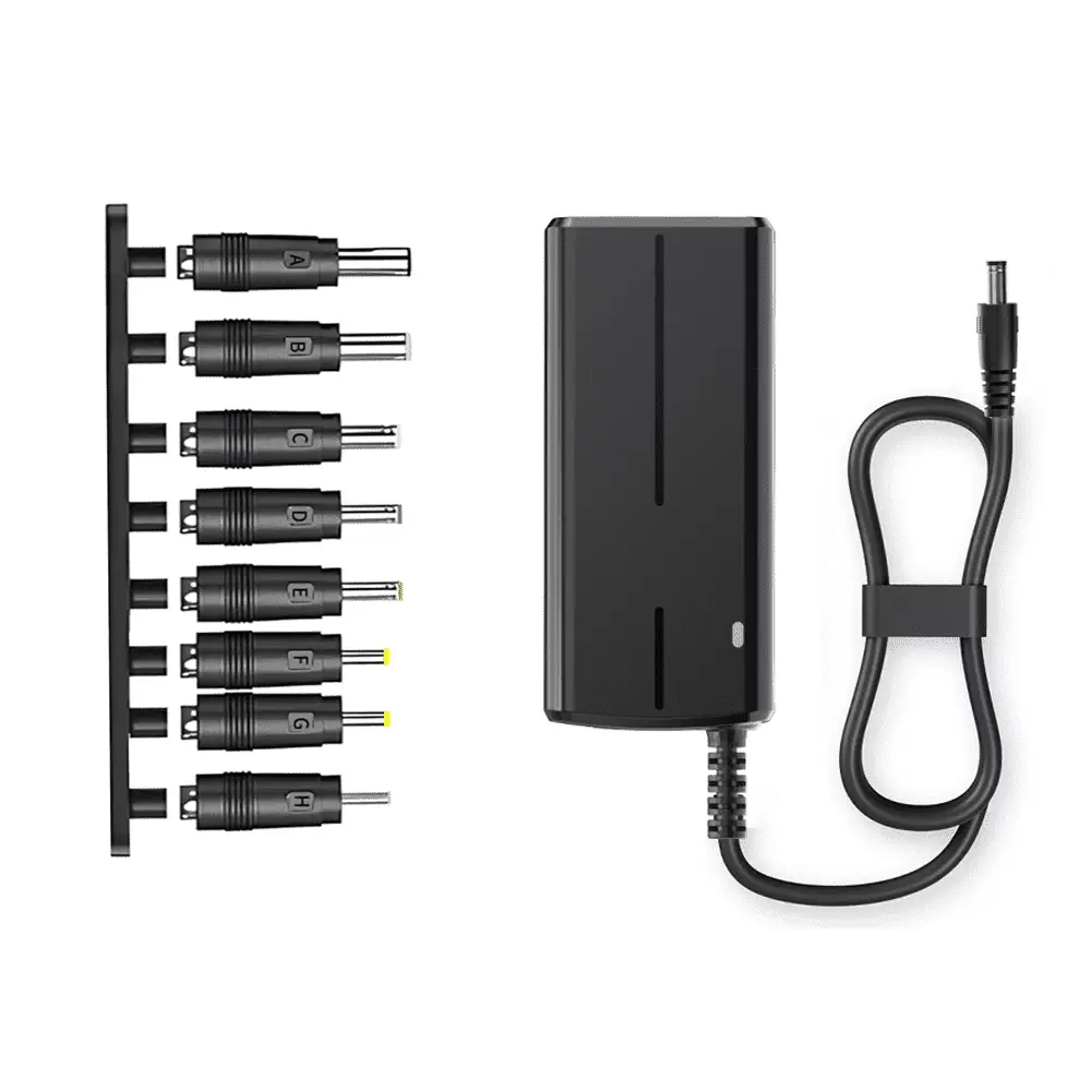 2 Pack 24V 4A 96W Universal DC Power Adapter with 8 Interchangeable DC Plugs, AC to DC Power Supply Kit for LED Strip, Monitor, Audio Equipment