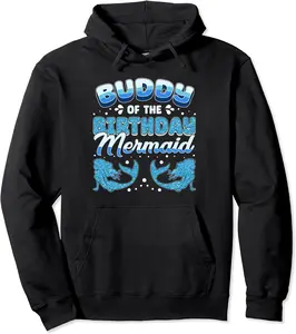 Buddy Uncle Of The Birthday Mermaid Pullover Hoodie - Hufsakha Shop 22B0CYDY1PKF