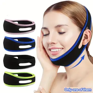 HomeDailyEss Snoring neck brace, anti-snoring chin strap, snoring breathing aid, comfortable and fixed sleep stop-snoring chin strap, male and female non-snoring sleep solution
