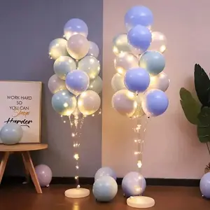 Floor Balloon Column Kit with Stand, Base & String Lights, Bright Lighting, Perfect for Wedding Decorations, Party Backdrops, Event Centerpieces