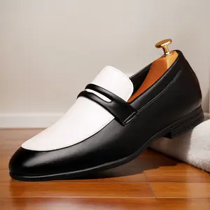 Men's large-size fashionable color-blocking casual loafers, comfortable, non-slip and durable rubber sole, men's shoes suitable for outdoor activities 78538