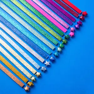 360 Sheets, 18 Color Star Folding Paper, Sparkling Diamond Lucky Star, Wishing Star, Sparkling Pentagram Origami, Art Supplies, Diy Material, Diy Creative Gift
