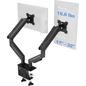 Stand for Desk -   Mount for 17-32 Inch Screens,Height Adjustable   Arm Desk Mount with Clamp and Grommet Base,75x75/100x100mm VESA Mount,Max 19.8 lbs,Black
