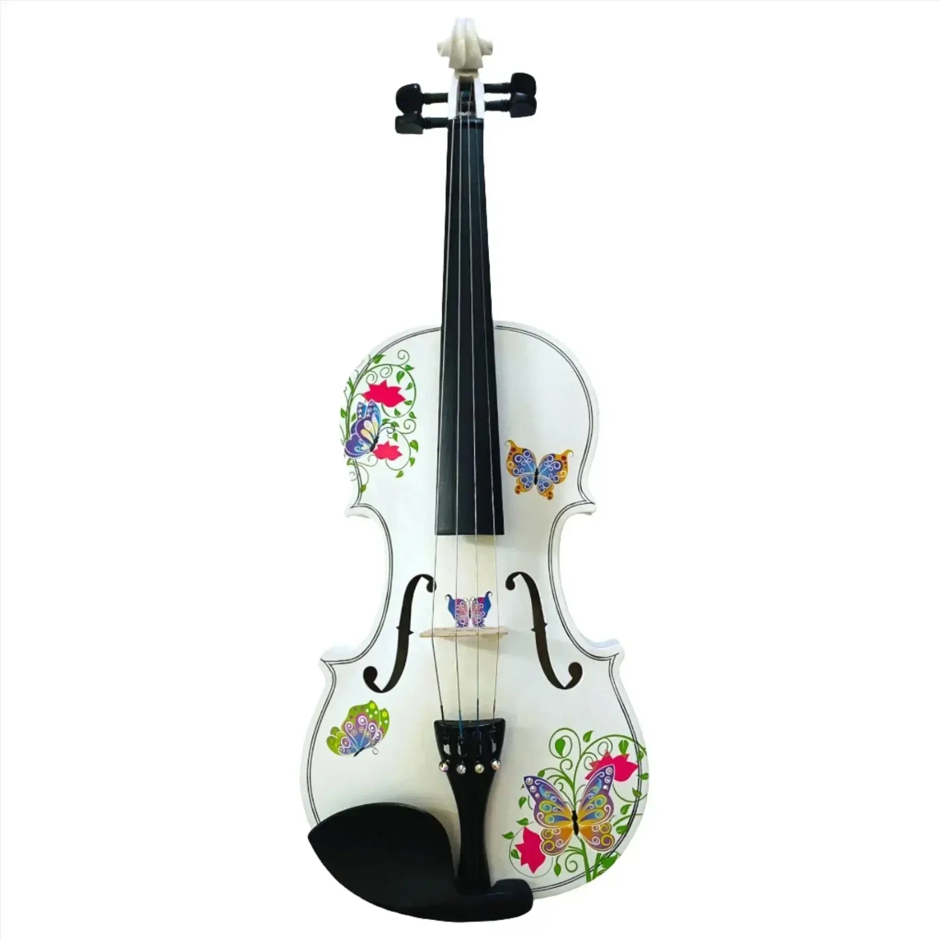 Butterfly Dream II White Bejeweled Violin Outfit | Crystal & Greco Details