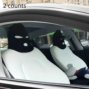 Funny Car Seat Headrest Cover Set, Unique Cartoon Design, Comfortable & Stylish Fit, Perfect Gift Idea for Car Accessories