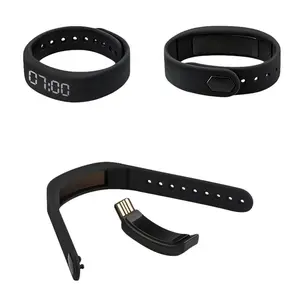 LED Digital Smart Wristbands Waterproof Smart Clock Smartband With Running Pedometer Monitor Smart Band Vibration Alarm Reminder