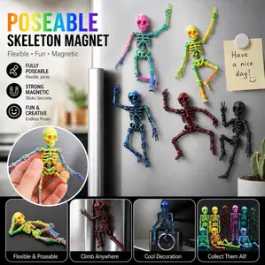 5pcs Plastic 3D-Printed Gothic Horror Skull Statues - Skull-Shaped Doll Ornaments, Random Colors, Home Office Desktop Decor, Halloween Ornaments