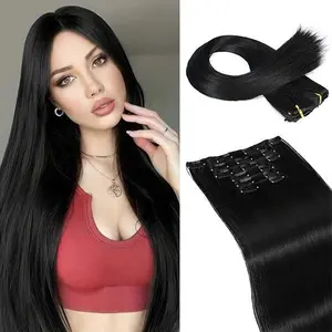 Final Stock: REECHO Clip-in Long Straight Hair Extension 20 Inch 4PCS Platinum Blonde Heat Resistant Synthetic Hairpiece Natural Soft Fiber Japanese Technology Lightweight