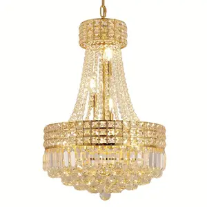 K9 Crystal Chandelier - Classic Luxury Imperial Style 6-Light Fixture, Modern Design for Dining Room, Living Room, Bedroom