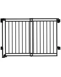Baby Gate for Stairs Doorways & Kitchen, 26"-44" W x 28" H, No Bottom Bar Dog Gate, One-Handed Auto-Close, Hardware Mount Safety Gate for Dogs & Toddlers, Black/white
