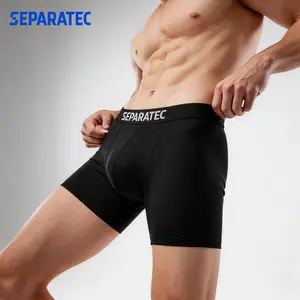 Separatec Men's Bamboo Rayon Dual Pouch Boxer Briefs 7-Pack - Spandex Elastic Menswear Underwear, Breathable Basic Comfy, Stretchy Colorful Intimates for Daily Day Wear All Seasons