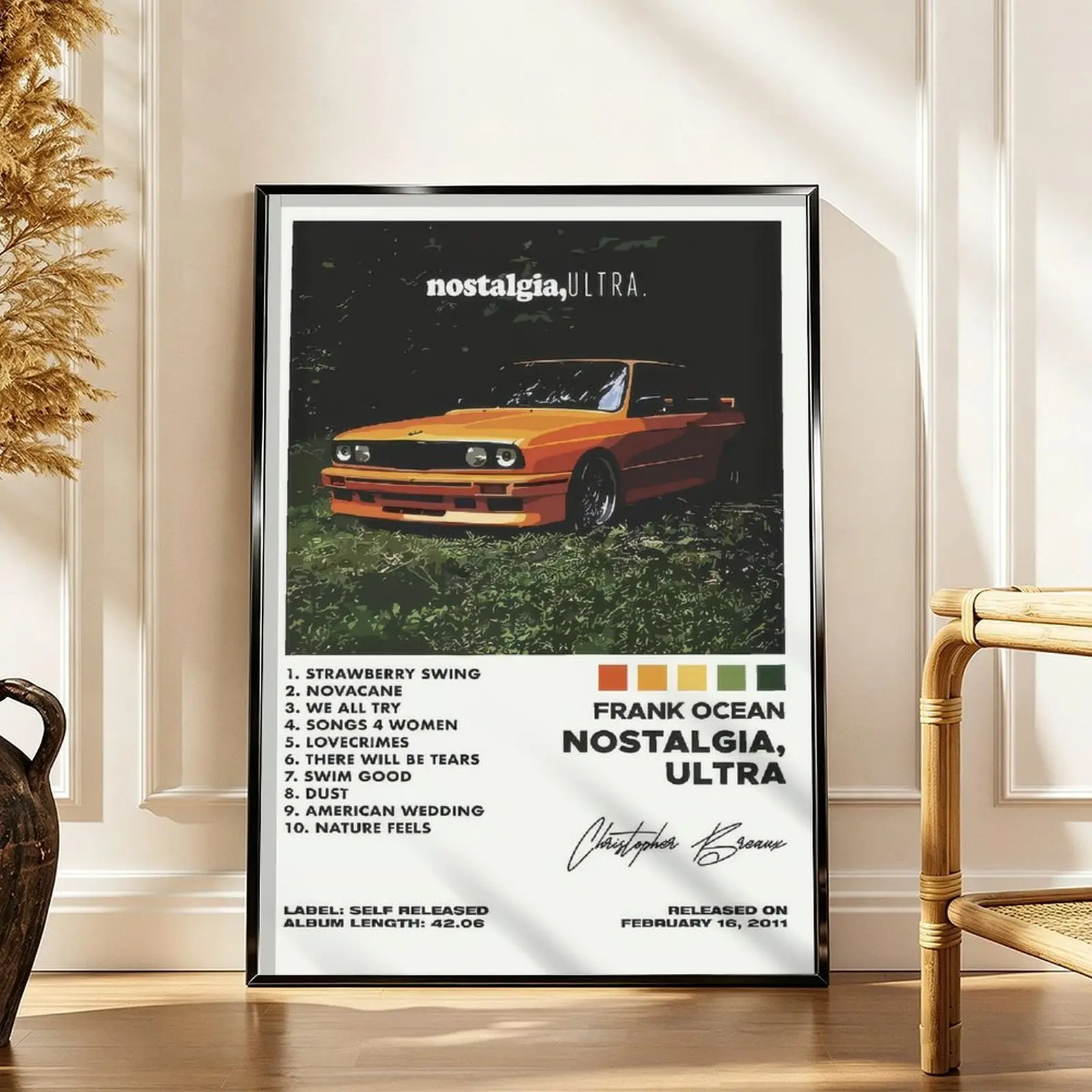 Frank Ocean Nostalgia Ultra Album Cover Canvas Music Poster, Home Wall Art Decor Print for Room Aesthetic Decoration