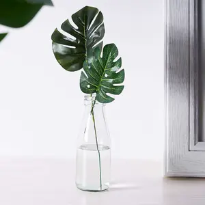 6 Stems Assorted Green Artificial Monstera Leaf Stems, Tropical Faux Foliage for Hawaiian & Jungle Decor