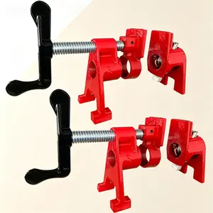 Professional 3/4 Inch H-Style Pipe Clamp Set, 2-Pack for Woodworking and Carpentry, Heavy-Duty Clamping for Home Improvement and DIY Projects, Reusable and Durable Fastening Solution