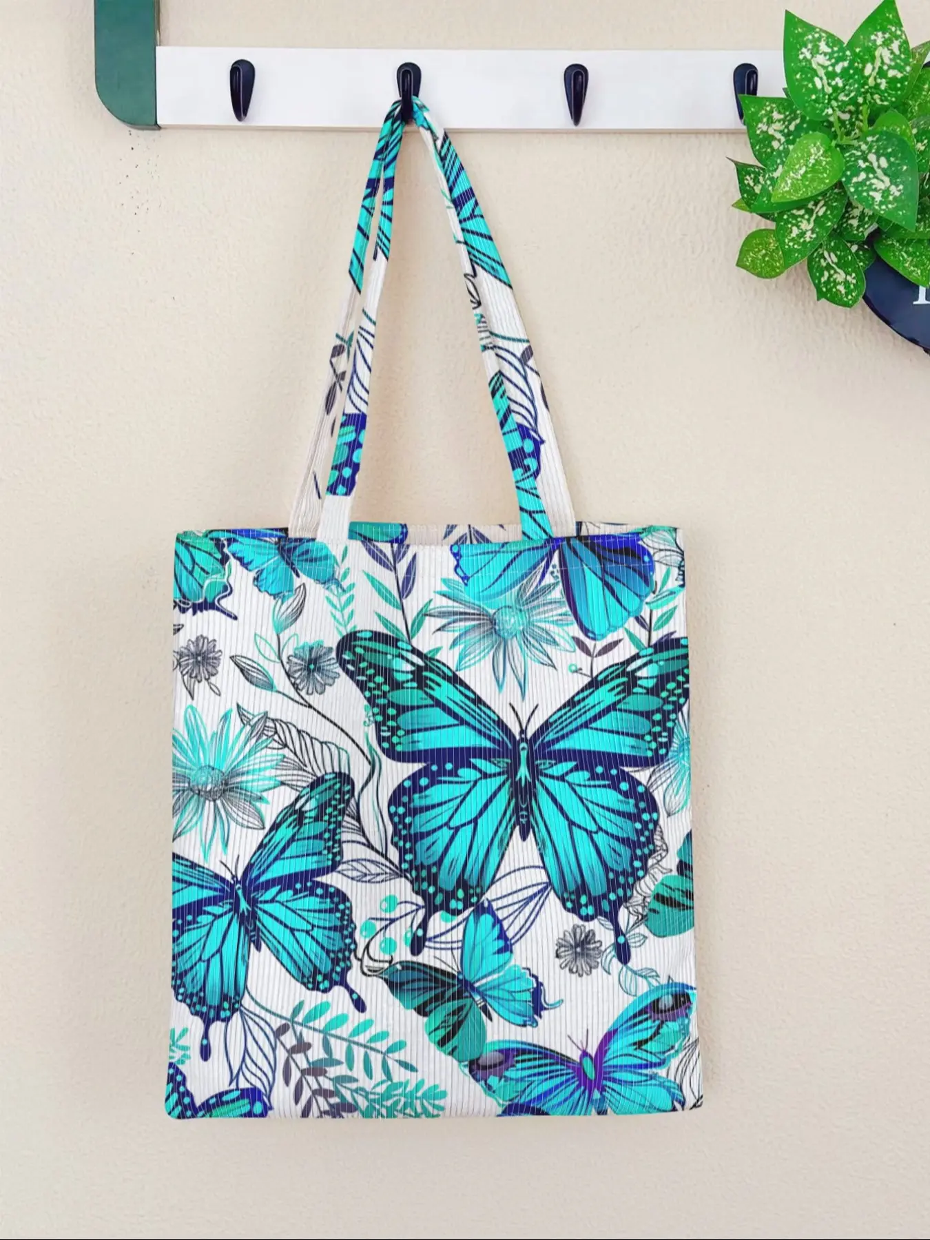 Butterfly Pattern Handbag, Large Capacity Shoulder Bag, Satchel Tote Bag, Casual Simple Daily Use, Fashionable Casual Bag, Stylish Casual Bag, Suitable for Men and Women, All Seasons