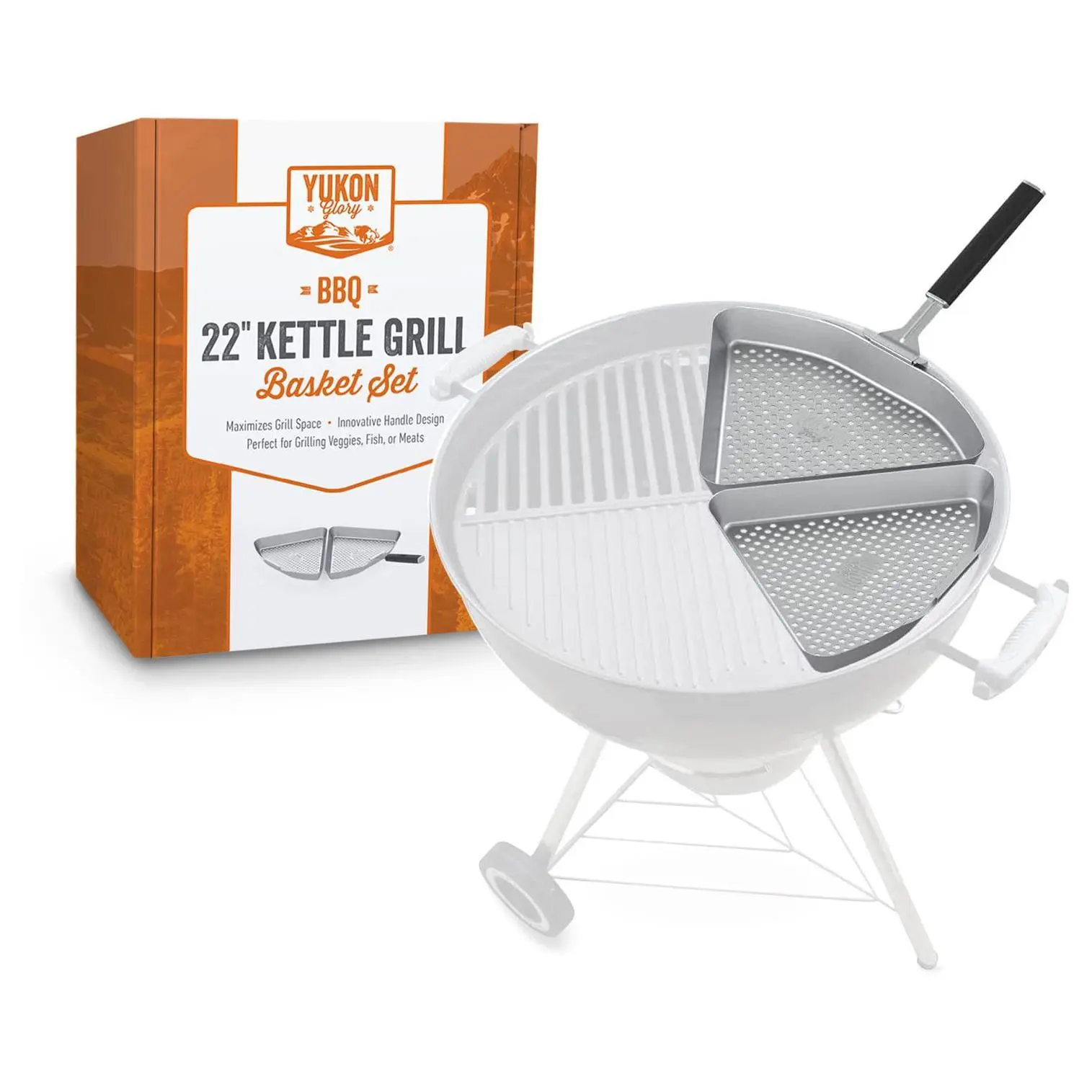 Yukon Glory BBQ Grill Basket for 22" Kettle Grills Yukon Glory BBQ Grill Basket for 22" Kettle Grills