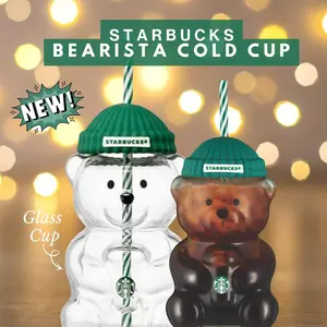 Starbucks Bearista Bear Cup Limited Edition Glass Cup Christmas gift 2025