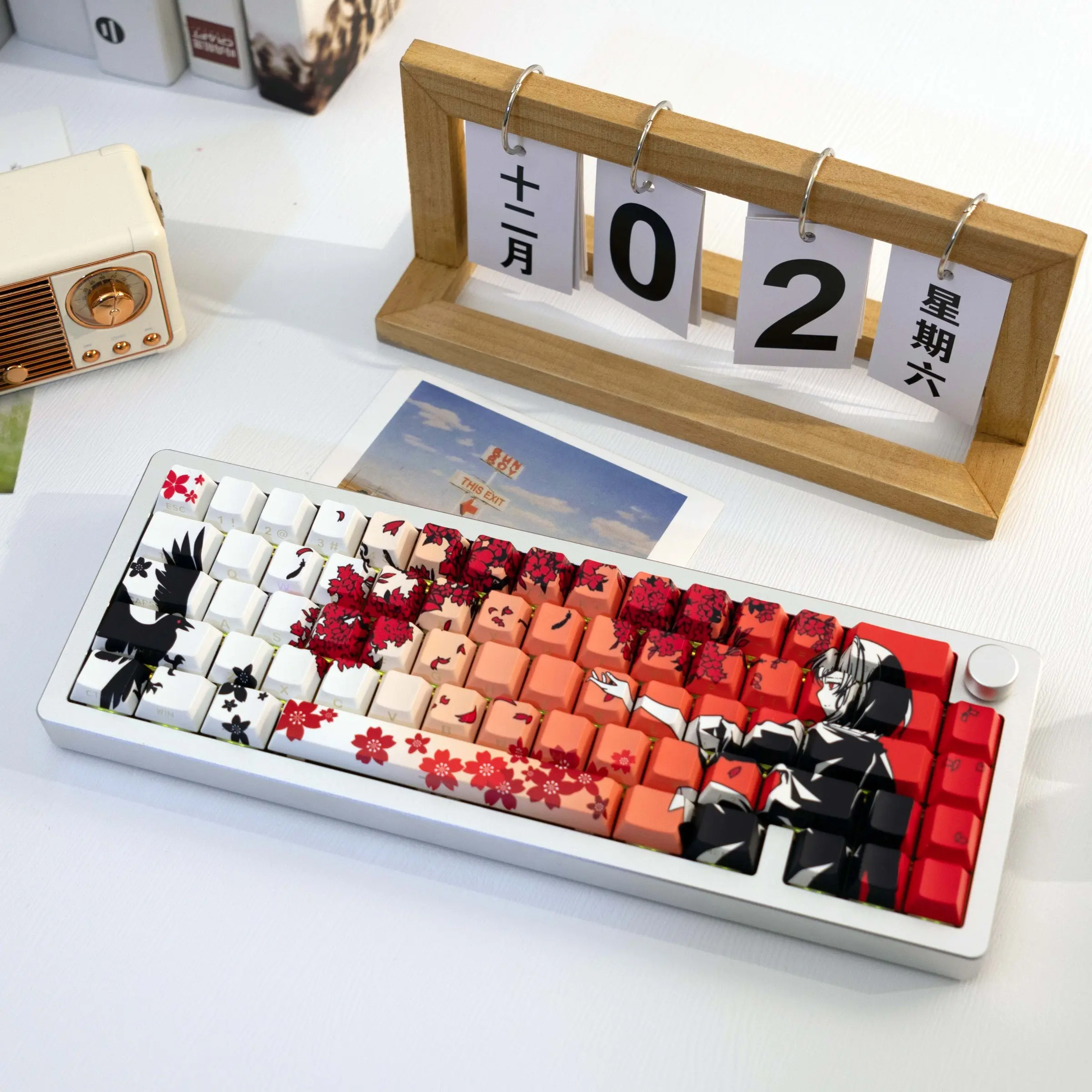 138 Key Little Girl Pbt Keycaps, Cherry Style Side-Printed Semi-Transparent, Dye Sublimation, Compatible with Mx Axes, Fits 61/64/68/87/96/104/108 Keyboards, Easy to Install