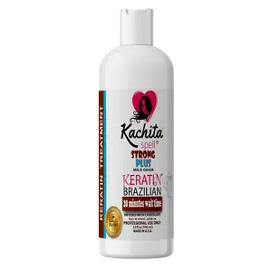 Kachita Spell Strong Plus Brazilian Keratin Treatment with Chocolate & Coconut 32 fl oz -  Brazilian Hair Straightening  Clarifying Frizz Haircare Conditioner Shampoo for Smooth Shine