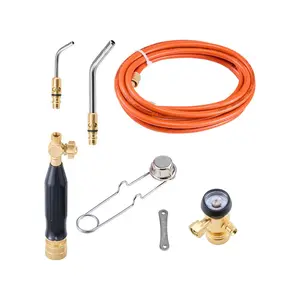 VEVOR Air Acetylene Torch Kit, TikTokShopBlackFriday, Acetylene Gas Welding Tool with 149'' Hose, 2 Welding Tips, CGA200 Regulator & Torch Handle, Gas Brazing Welder for Home DIY Industrial Sites (without Gas Cylinder)