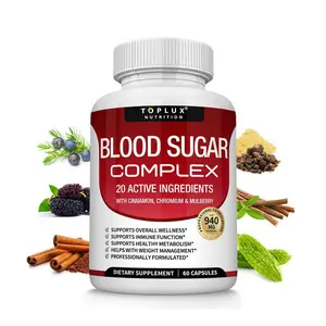 BLOOD SUGAR BLEND SUPPORT Alpha Lipoic Acid & Cinnamon 20 Herbs Complex 60 Caps
