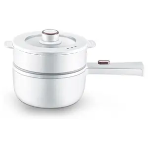Electric Hot Pot with Steamer and Lid 1.6L, Mini Portable Cooking Pot with Non-Stick Pan & Adjustable Power, Fast Cooker for Ramen, Egg, Steak, Soup & Oatmeal, Multifunction Hot Pot, College Dorm Room Essential, Cookware, New Model 2026 Steamboat Pot