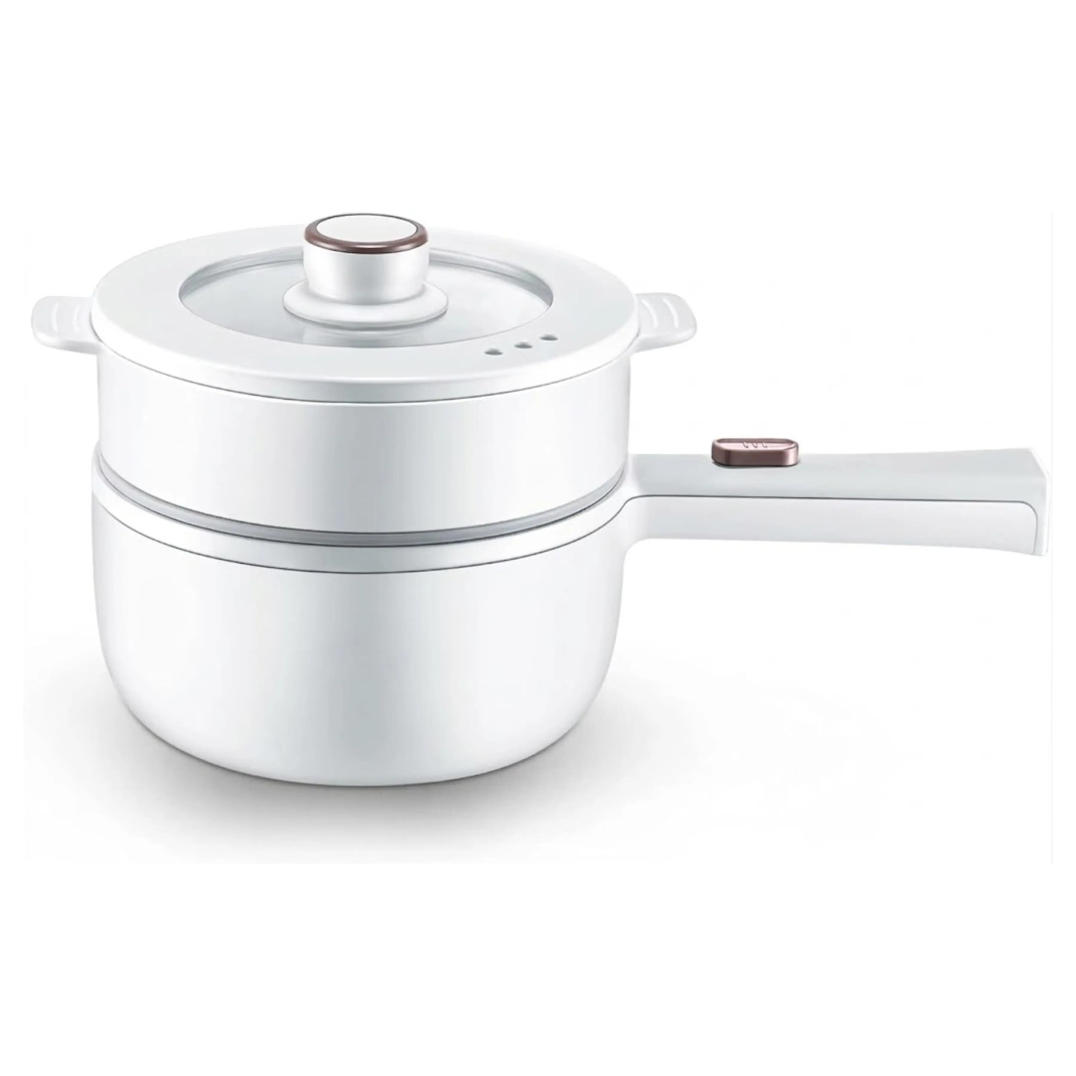 2026 New Model 1.6L Multifunctional Electric Hot Pot with Steamer & Lid - Non-Stick Cooking Pot, Adjustable Power Fast Cooker, College Dorm Essential for Ramen, Egg