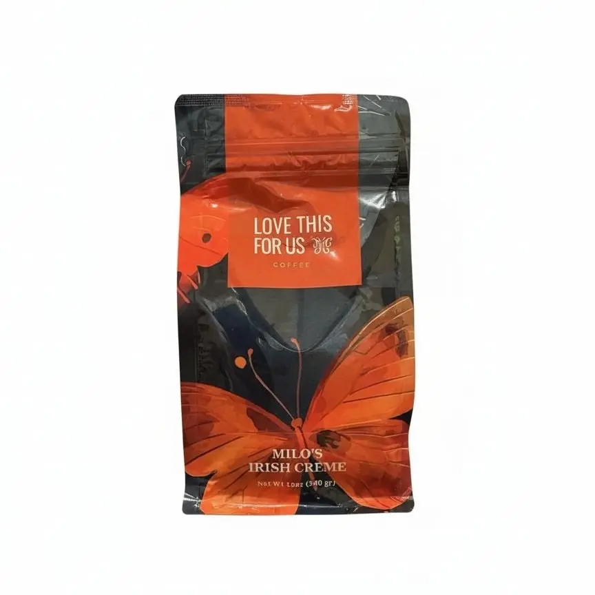 Love This For Us Milo's Irish Creme Beverage Coffee Smooth Mellow Blend with Notes of Irish Crème 12oz Bag