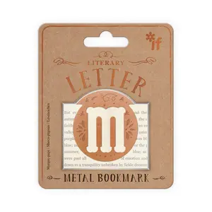 212 MAIN Clip-On Metal Bookmark - 3.5x4.3 in USA-Themed Literary Bookmark with Etched Detail, Letter M Design (Office Stationery for Book Lovers)