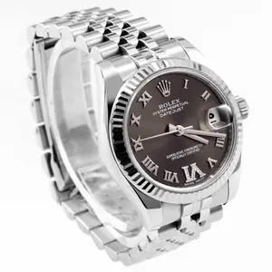 Rolex Datejust 31 178274 Steel White Gold Fluted Bezel Chocolate Diamond VI Dial WHT031351