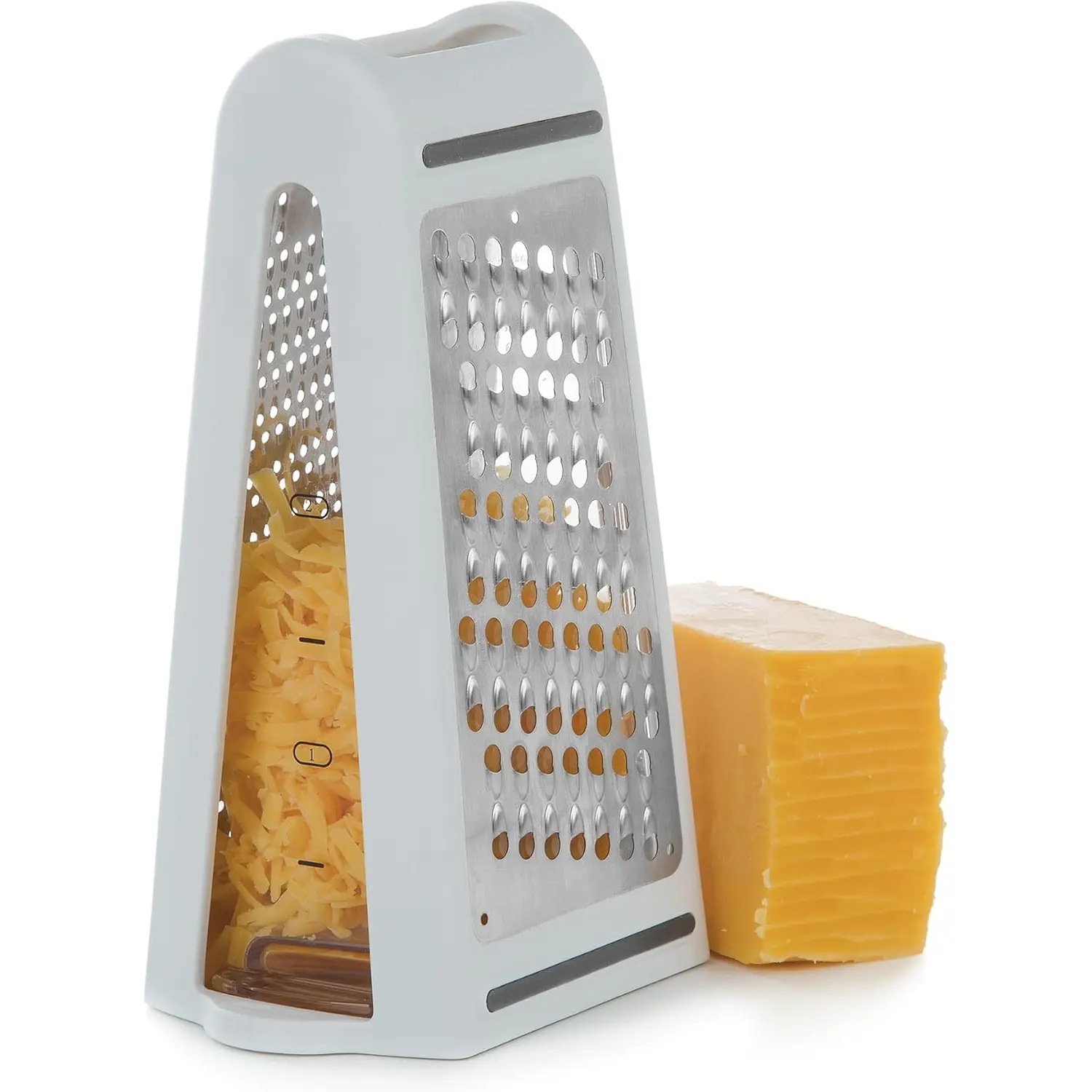 2-in-1 Cheese Grater with Measuring Container | Fine & Medium Grater Progressive