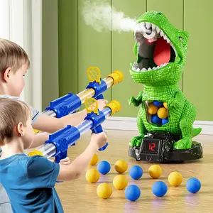 Dinosaur Shooting Toys for Kids 3-5 Years, Movable Target Shooting Games with 2 Air Pump Launcher, Interactive Competition Game Gift for Boys and Girls Ages 3 4 5 6 7 8 Years Old