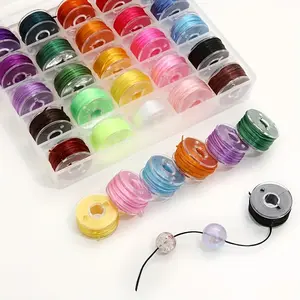 25 sets of elastic bead strings, durable products, suitable for bracelets and necklaces, equipped with a transparent storage box, the beads used - an ideal choice for handicrafts, Beaded Edge