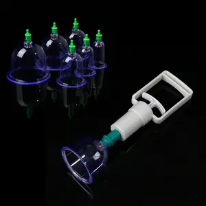 6 in 1 Household Cupping Therapy Set Vacuum Suction Cup Pump ABS Thick, Professional Vacuum Cupping Set for Cellulite Reduction Muscle Pain Relief with Manual Pump