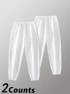 Women's Solid Drawstring Waist Sweatpants, Cuffed Drawstring Pants, Casual Pocket Thermal Lined Jogger Pants for Fall & Winter, Women's Trousers for Daily Wear