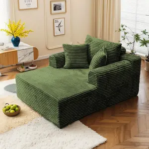 Boneless Soft Cloud Floor Cushion Chair - Corduroy Fabric Sofa Alternative, Pre-Assembled Single-Seater Indoor Living Room Furniture, No-Installation Comfortable Movie-Viewing Seat