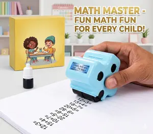 4-in-1 Math Roller Stamp for Kids - Educational Maths Toy, Teacher Tool for Addition, Subtraction, Multiplication, Fill-in-The-Blank Practice (Blue, Classroom & Home Use)