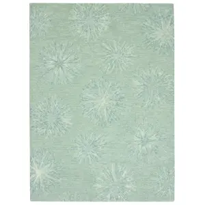 Serenity 1259 Turquoise Burst Hand Tufted Area Rug - KAS