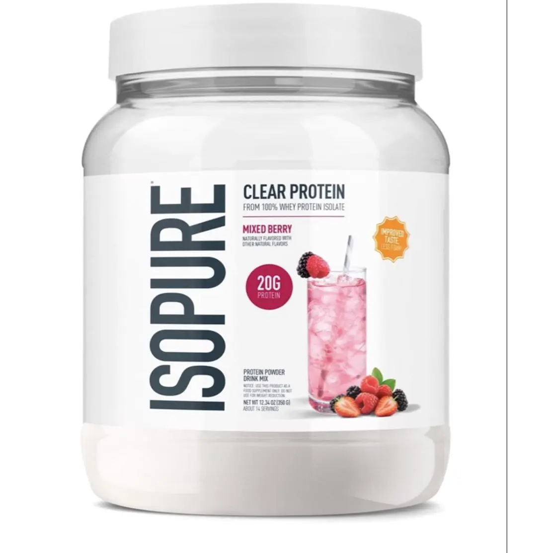 Isopure Clear Low Carb 100% Whey Protein Isolate Powder Mixed Berry 20g Protein Perfect for Keto Diet