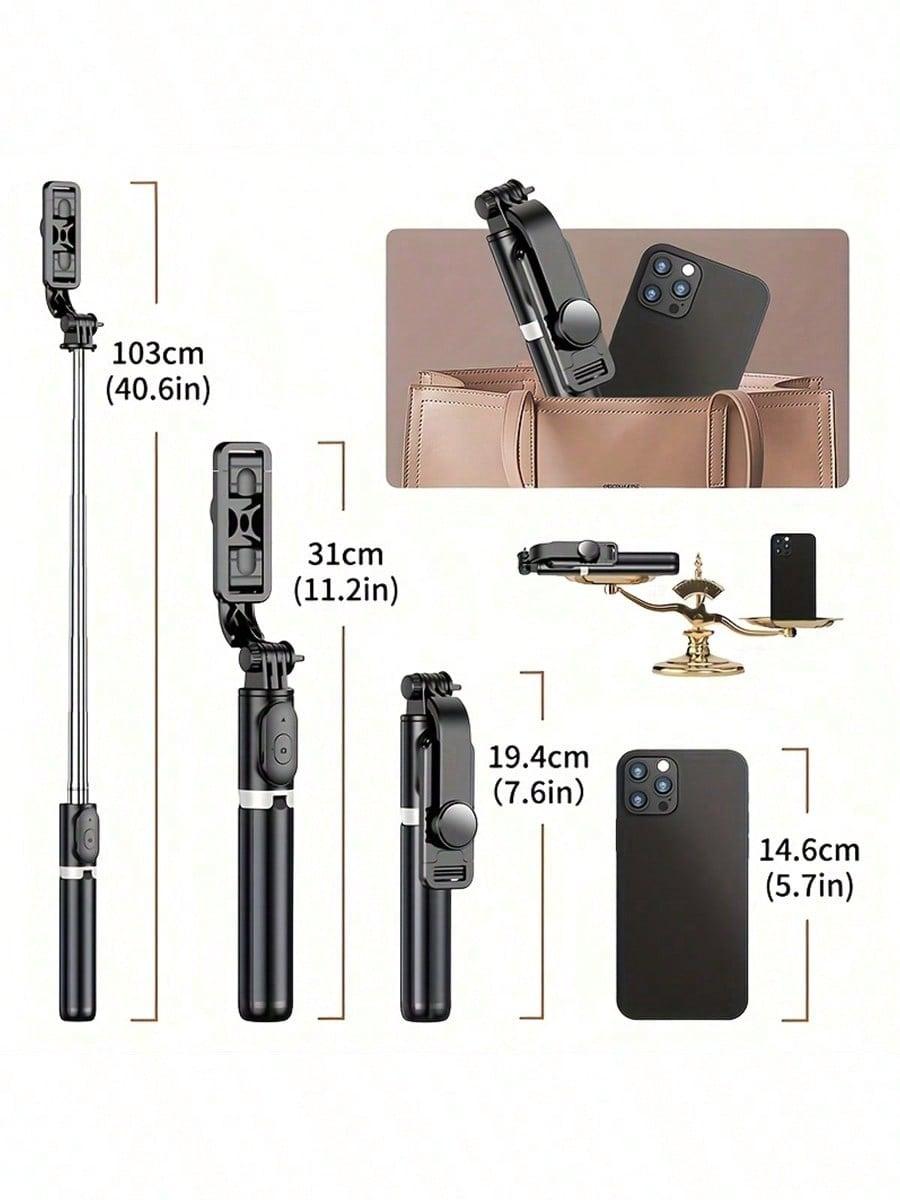 40-inch smartphone selfie stick tripod, extendable selfie stick integrated smartphone tripod, includes wireless remote control, 360° rotation, compatible with iPhone