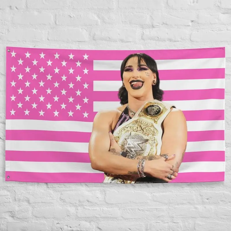 Rhea Ripley Pk American Flag Tapestry, Home Decor, Room Decor Wall Art