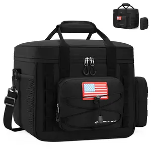 Maelstrom Tactical Lunch Box, 15/20/23 L Insulated Lunch Bag for Men, Expandable Double Deck Lunch Cooler Bag,Large Leakproof Soft Lunch Tote with Detachable MOLLE Bags, for Adult Women Work,Picnic